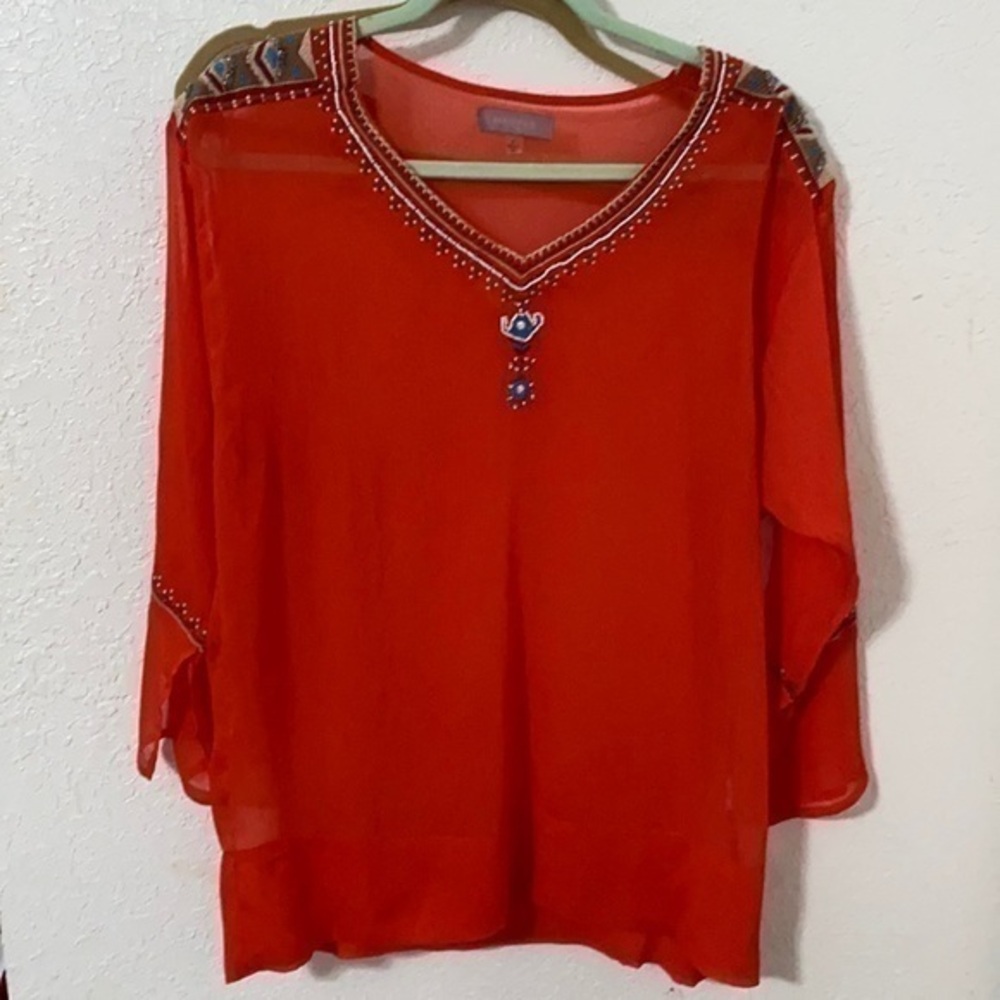 Harper embroidered and beaded blouse